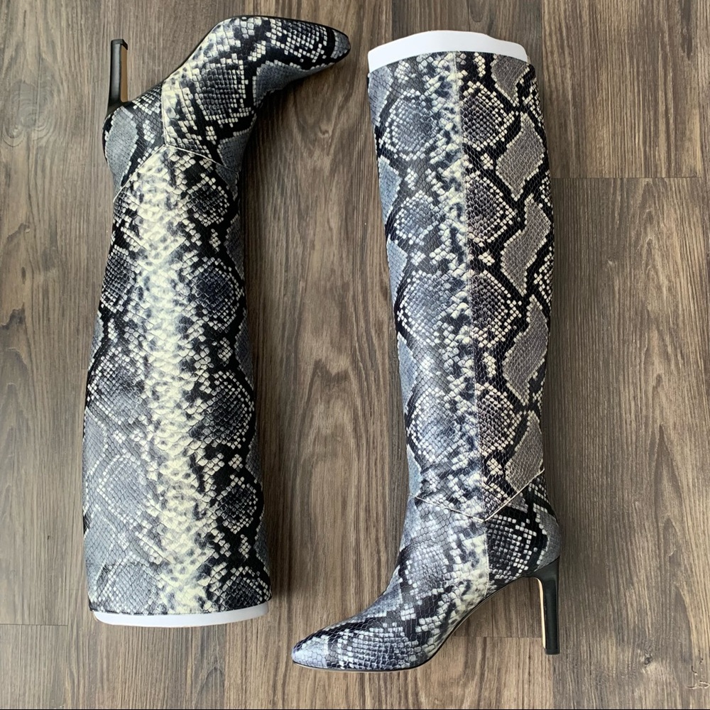 Marc Fisher NWT Zadia2 Animal Print Knee Heeled Boots - Picture 2 of 14